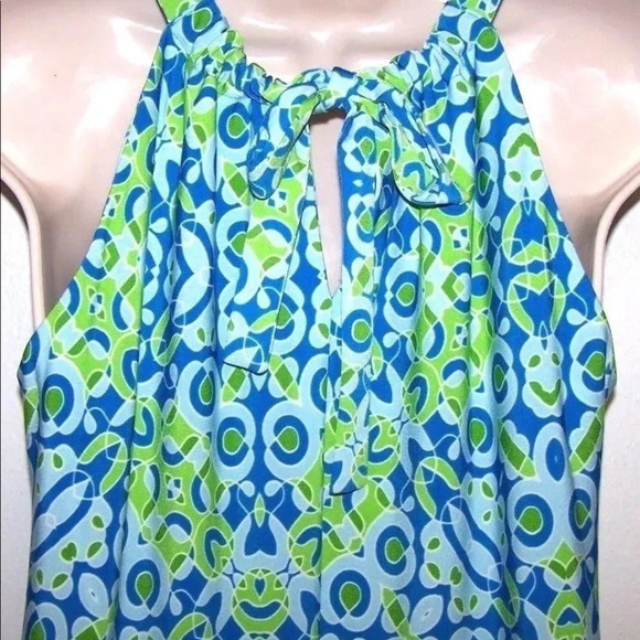 Just TAYLOR sz 6P dress blue/Grn/White sheath - Picture 6 of 9